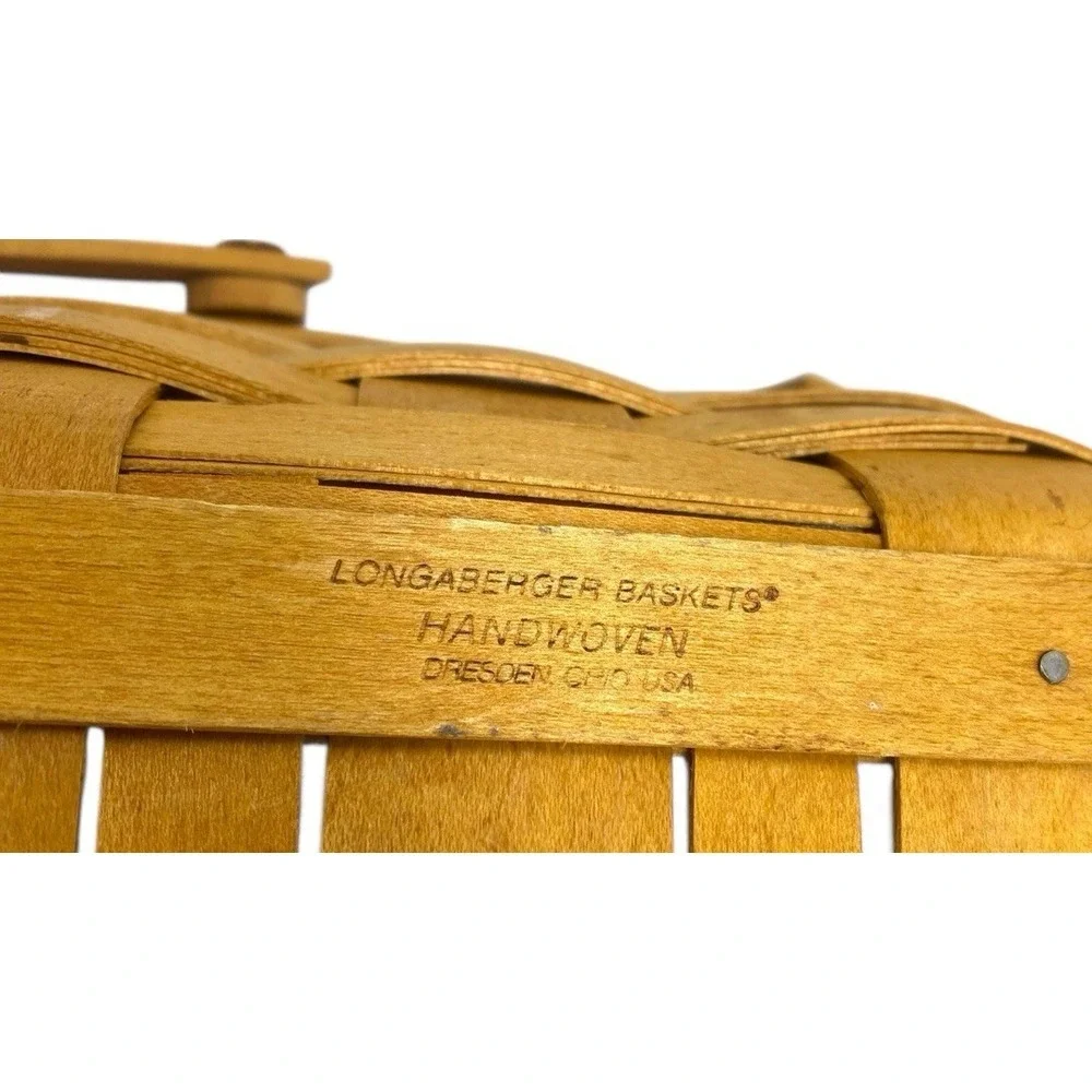 VTG Longaberger Vegetable Basket with Nature Floral Liner & Protector Year 2000